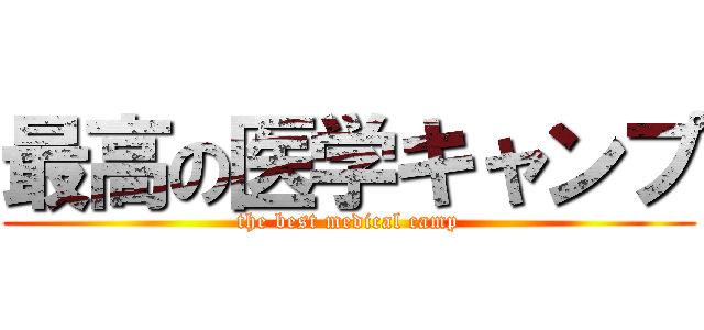 最高の医学キャンプ (the best medical camp)