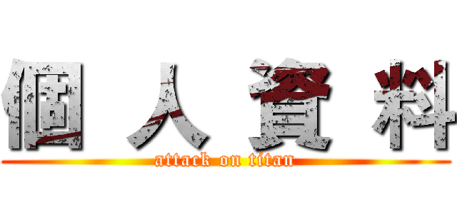 個  人  資  料 (attack on titan)