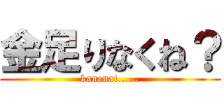 金足りなくね？ (kanenai……)