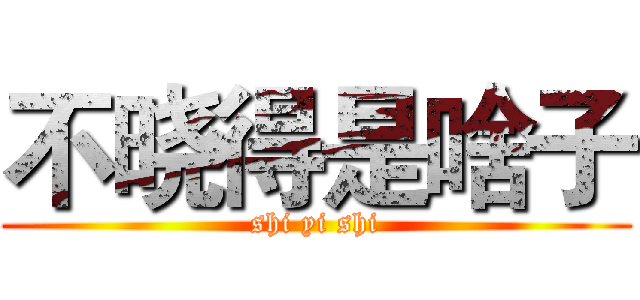 不晓得是啥子 (shi yi shi)