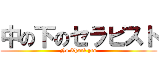 中の下のセラピスト (No Thank you)