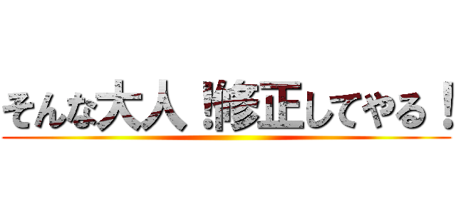 そんな大人！修正してやる！ ()