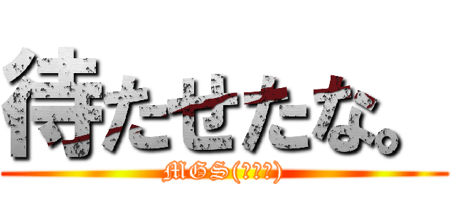 待たせたな。 (MGS(゜▽゜))