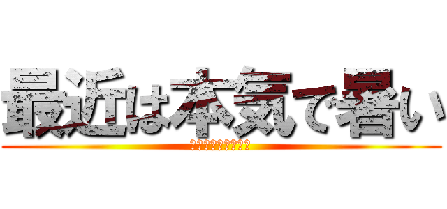 最近は本気で暑い (泳ぎに行くのが良い)