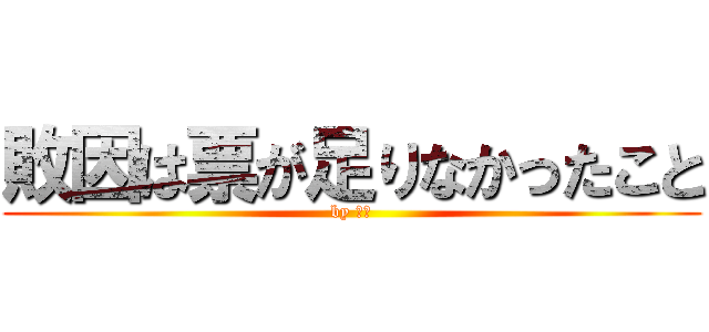 敗因は票が足りなかったこと (by 小泉)