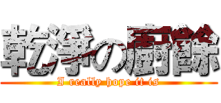 乾淨の廚餘 (I really hope it is)