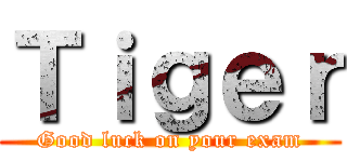 Ｔｉｇｅｒ (Good luck on your exam)