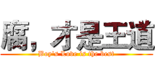 腐，才是王道 (Boy's Love is the best)