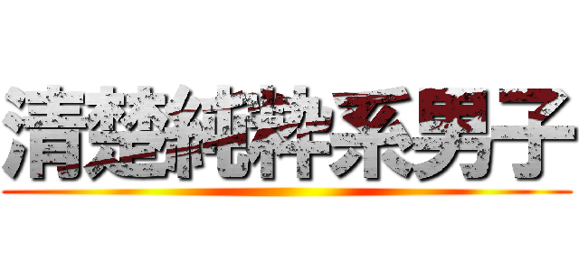 清楚純粋系男子 ()