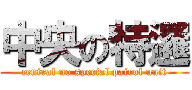 中央の特邏 (central no special patrol unit)
