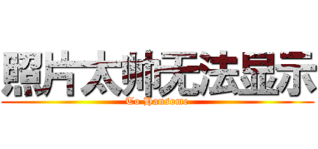 照片太帅无法显示 (To Hansome)