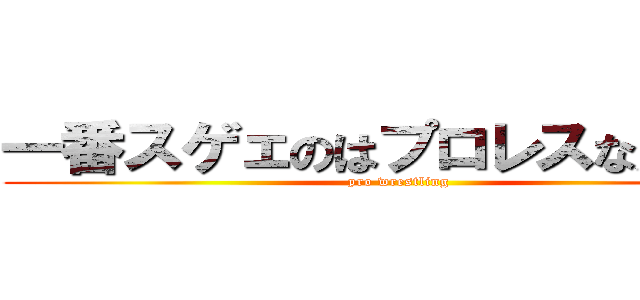 一番スゲェのはプロレスなんだよ！ (pro wrestling)