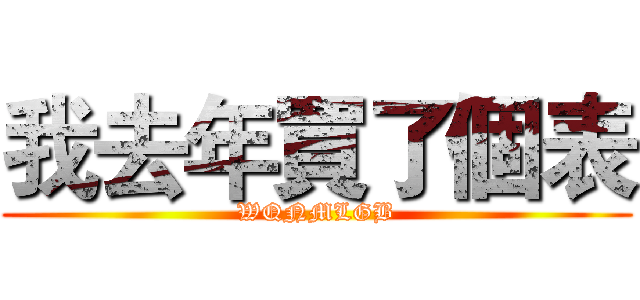 我去年買了個表 (WQNMLGB)