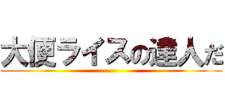 大便ライスの達人だ ()