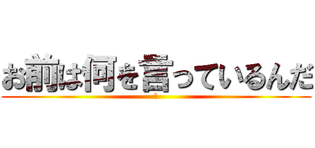 お前は何を言っているんだ (？)