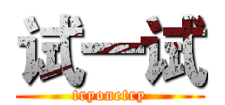 试一试 (tryonetry)