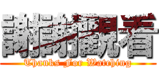 謝謝觀看 (Thanks For Watching)