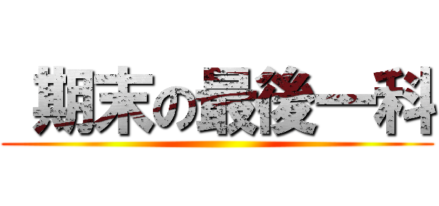  期末の最後一科 ()