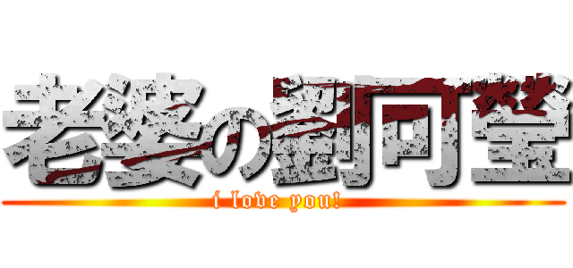 老婆の劉可瑩 (i love you! )