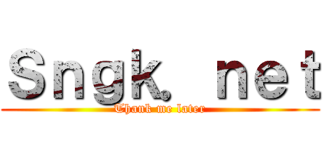 Ｓｎｇｋ．ｎｅｔ (Thank me later)