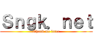 Ｓｎｇｋ．ｎｅｔ (Thank me later)