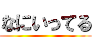 なにいってる ()