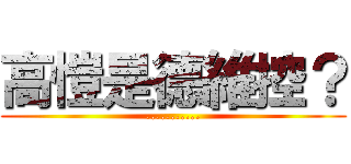 高愷是德維控？ (...........)