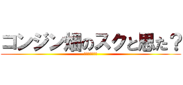 コンジン畑のスクと思た？ (違うよーーｗｗ)