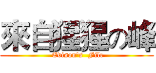 來自猩猩の峰 ( Edison's  File)