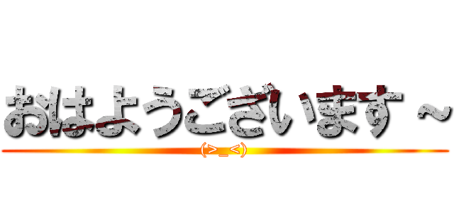 おはようございます～ ((>_<))