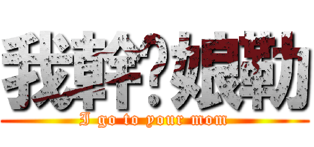 我幹你娘勒 (I go to your mom)