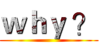ｗｈｙ ？ ()