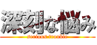 深刻な悩み (serious trouble)