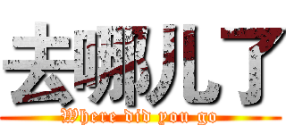 去哪儿了 (Where did you go)