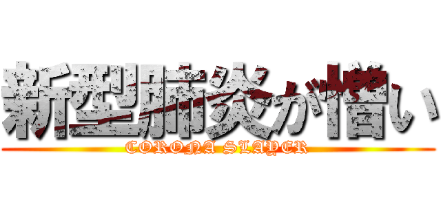 新型肺炎が憎い (CORONA SLAYER)