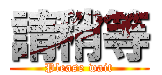 請稍等 (Please wait)