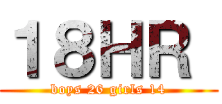 １８ＨＲ  (boys 26 girls 14)