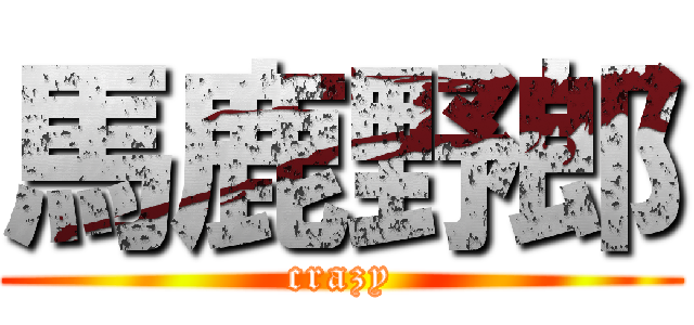 馬鹿野郎 (crazy)