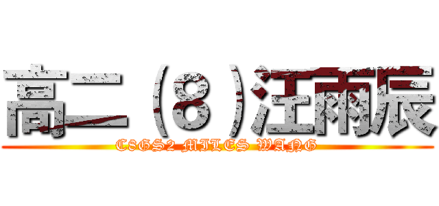 高二（８）汪雨辰 (C8GS2 MILES WANG)