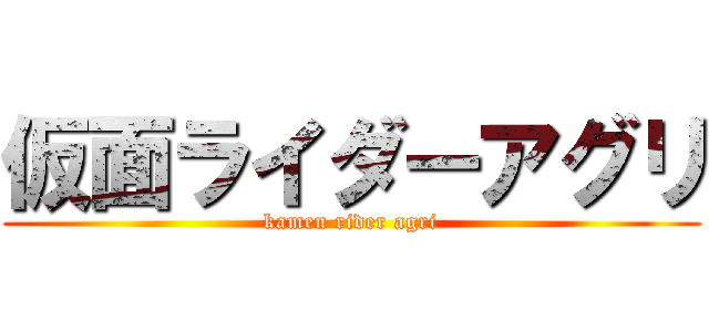 仮面ライダーアグリ (kamen rider agri)
