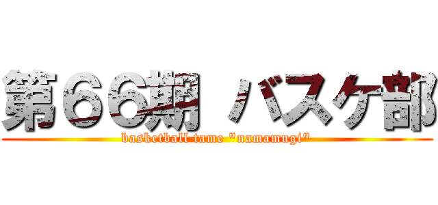 第６６期 バスケ部 (basketball tame "namamugi")