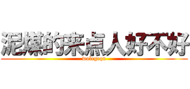 泥煤的来点人好不好 (wolegequ)