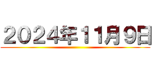 ２０２４年１１月９日 ()