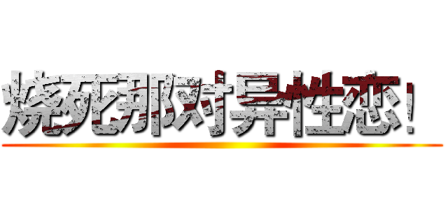 烧死那对异性恋！ ()