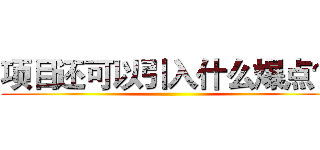 项目还可以引入什么爆点？ ()