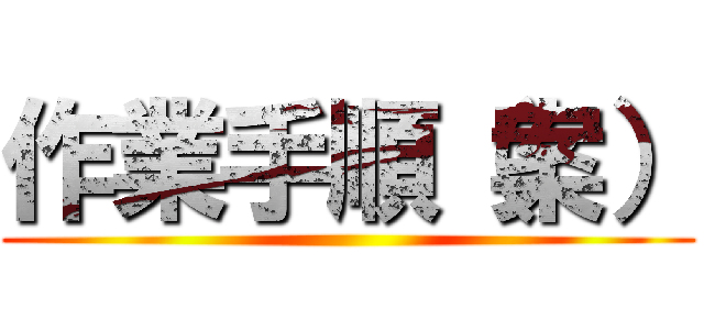 作業手順（案） ()