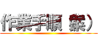 作業手順（案） ()