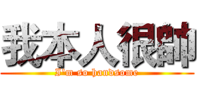 我本人很帥 (I'm so handsome)