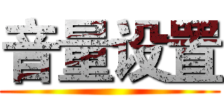 音量设置 ()