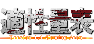 適性量表 (Version 1.4 Coming soon)